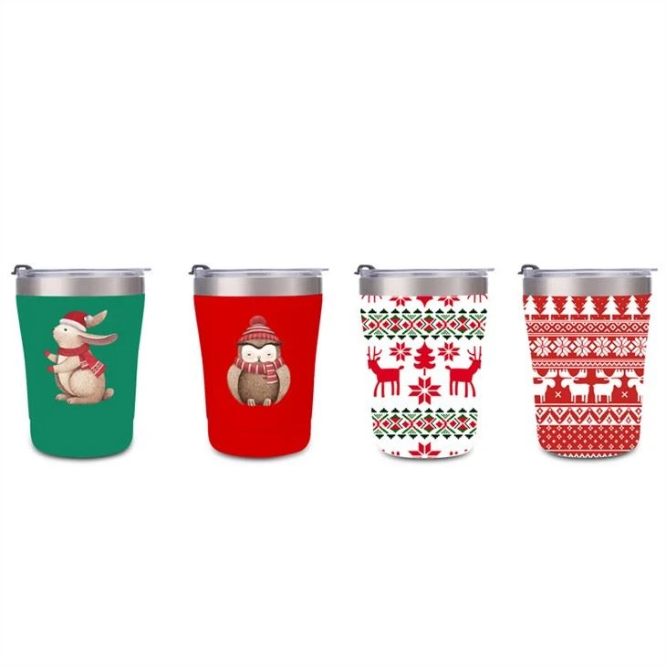 Taza de café aislada de acero inoxidable sin BPA, regalo de Navidad