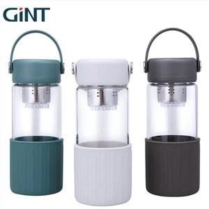 Innovadora botella de té de agua a prueba de fugas de vidrio de calidad alimentaria con filtro